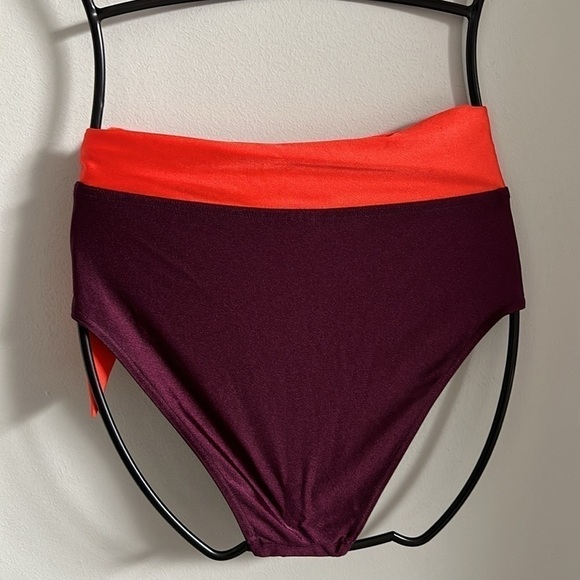 Zimmermann Purple Color blocked Bikini Bottom High Cut & High Waist 8-10 Lycra - Picture 3 of 10
